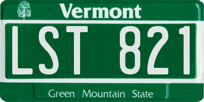 VT license plate LST821