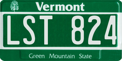 VT license plate LST824