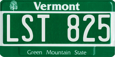 VT license plate LST825
