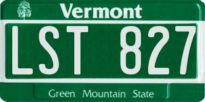 VT license plate LST827