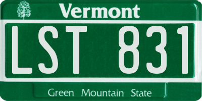 VT license plate LST831