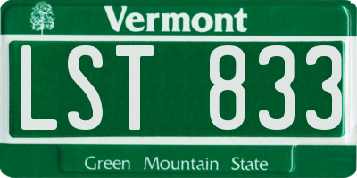 VT license plate LST833