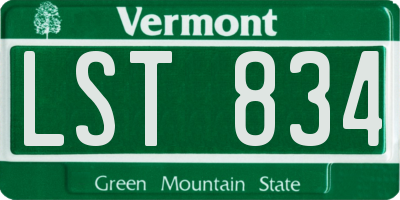 VT license plate LST834