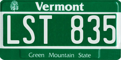 VT license plate LST835