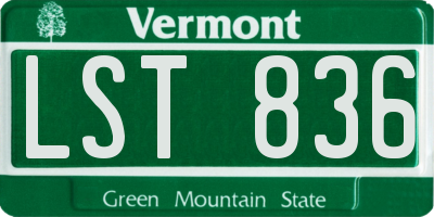 VT license plate LST836