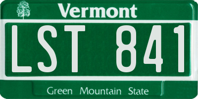 VT license plate LST841