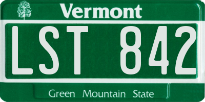 VT license plate LST842