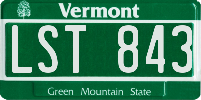 VT license plate LST843