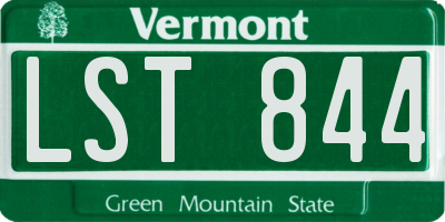 VT license plate LST844