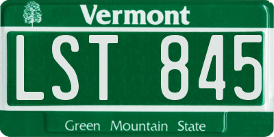 VT license plate LST845