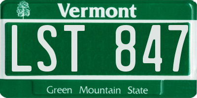 VT license plate LST847