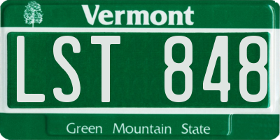 VT license plate LST848