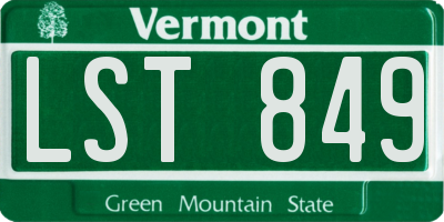 VT license plate LST849
