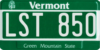 VT license plate LST850