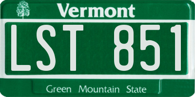 VT license plate LST851