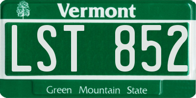 VT license plate LST852