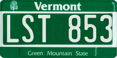 VT license plate LST853
