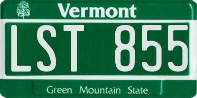 VT license plate LST855