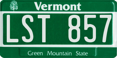 VT license plate LST857