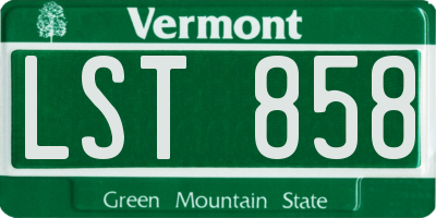 VT license plate LST858