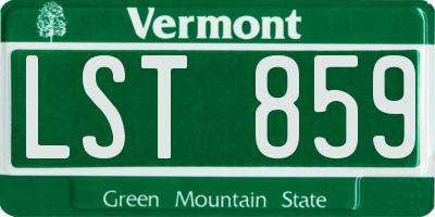 VT license plate LST859