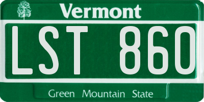 VT license plate LST860