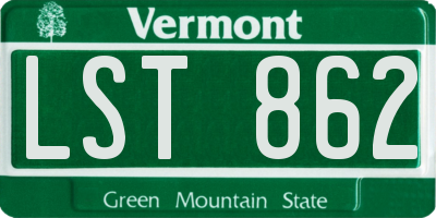 VT license plate LST862