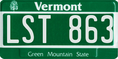 VT license plate LST863