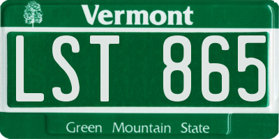 VT license plate LST865