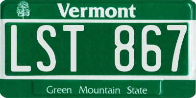 VT license plate LST867