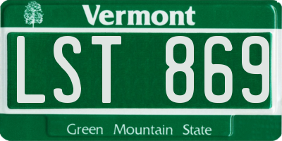 VT license plate LST869