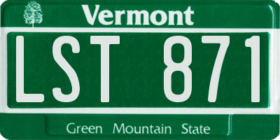 VT license plate LST871