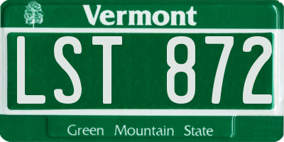 VT license plate LST872