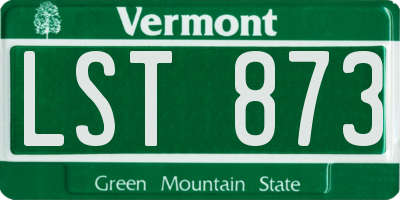 VT license plate LST873