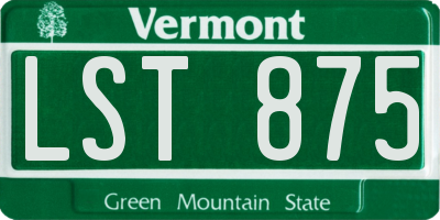 VT license plate LST875
