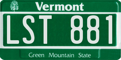 VT license plate LST881
