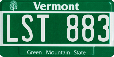 VT license plate LST883