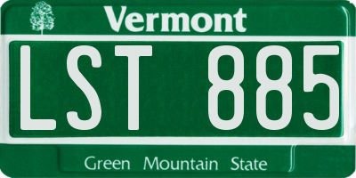 VT license plate LST885