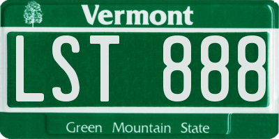 VT license plate LST888