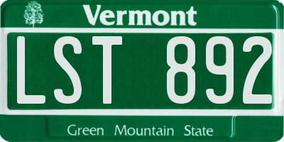 VT license plate LST892