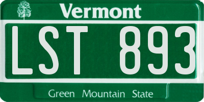 VT license plate LST893