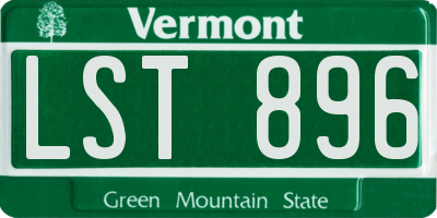 VT license plate LST896