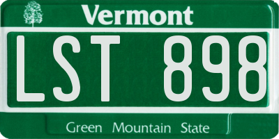 VT license plate LST898