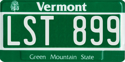 VT license plate LST899