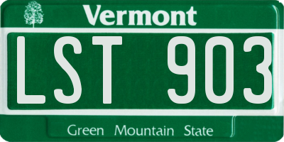 VT license plate LST903
