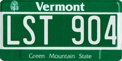 VT license plate LST904