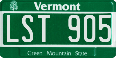 VT license plate LST905
