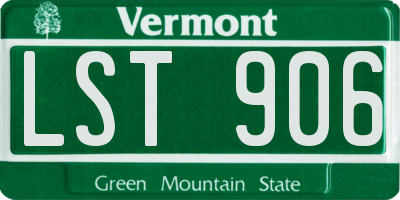 VT license plate LST906