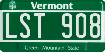 VT license plate LST908