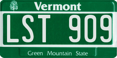VT license plate LST909